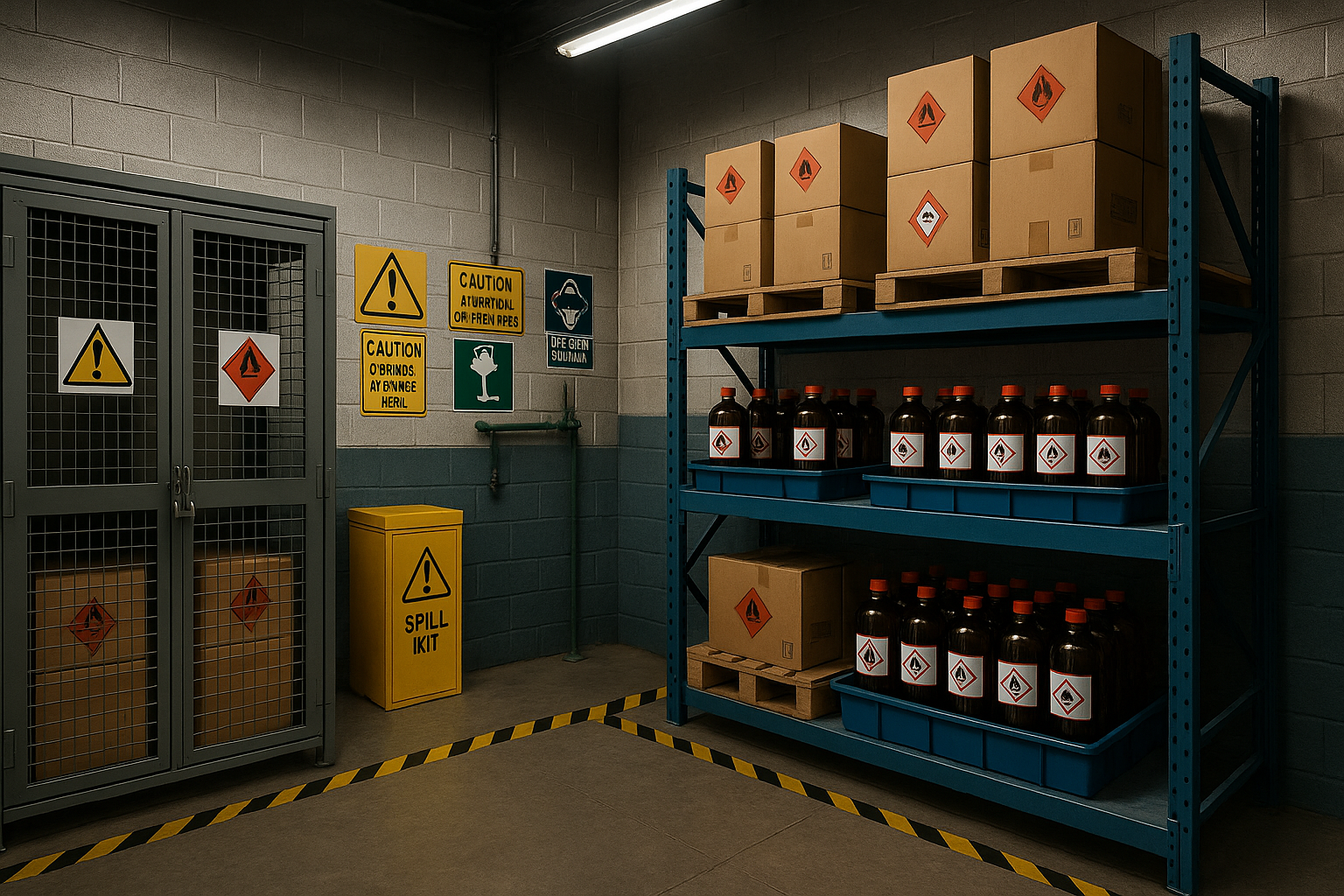 Secure chemical storage area